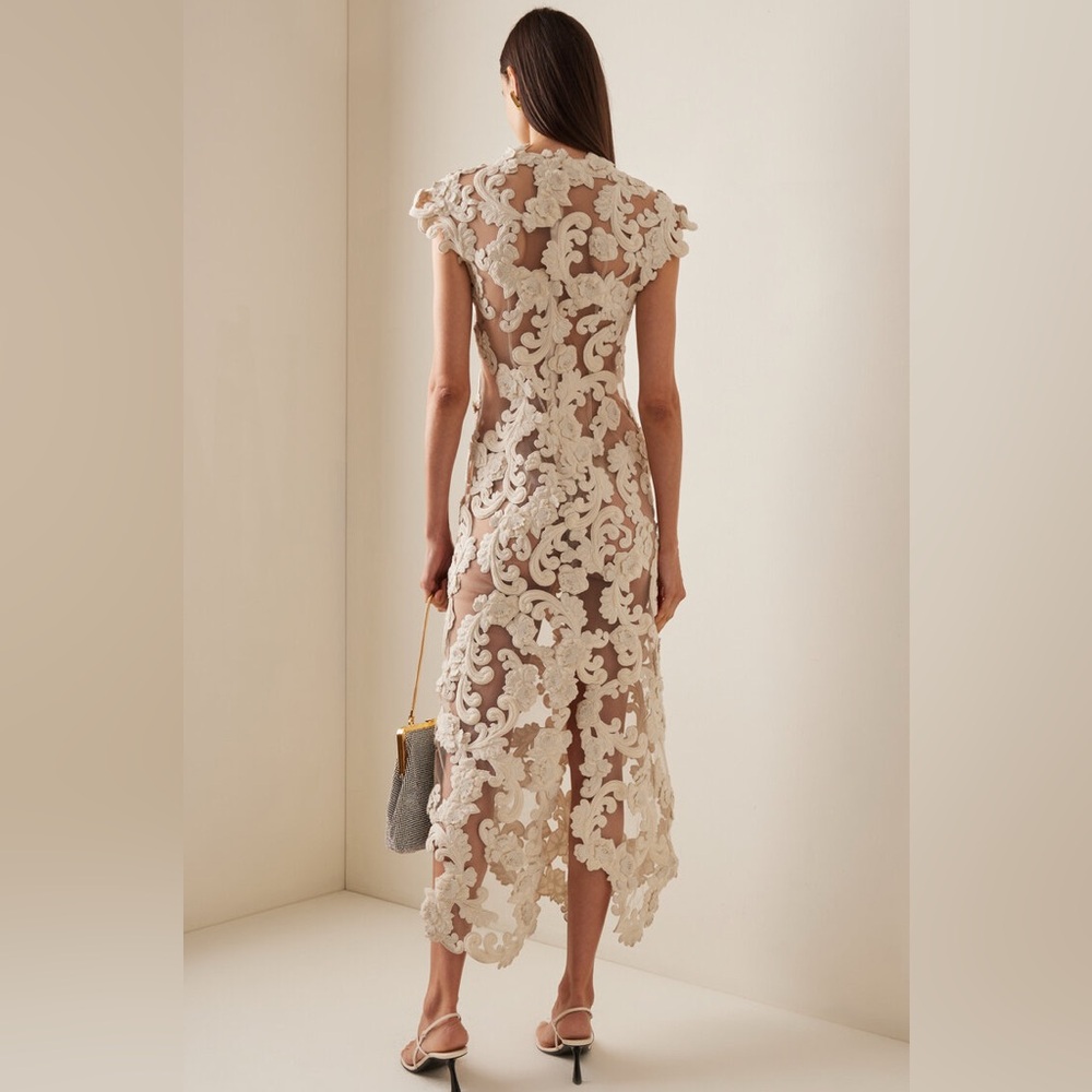 ZIMMERMANN Sensory Lace Velvet and Tulle Embroidered Midi Dress - Picture 5 of 16
